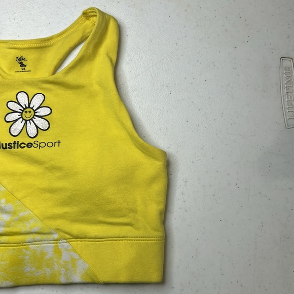 Justice Girls Yellow Foral Sports bra size 28 - Picture 4 of 9